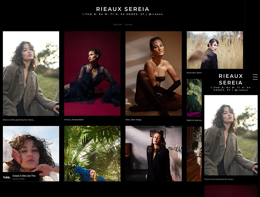 Portfolio Websites for Models & Actors - Create with Vsble